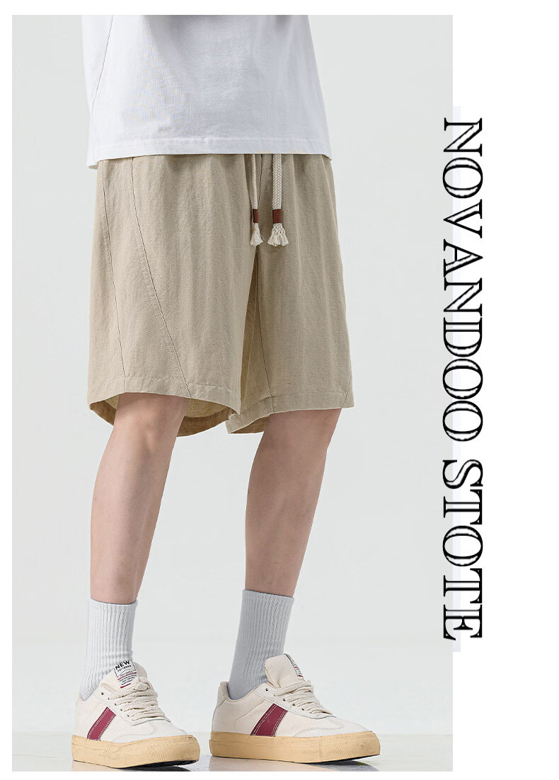 ROMON Tencel Linen Men's Summer Thin Casual Sports Quick-Dry Cooling Shorts Gray 2XL 8