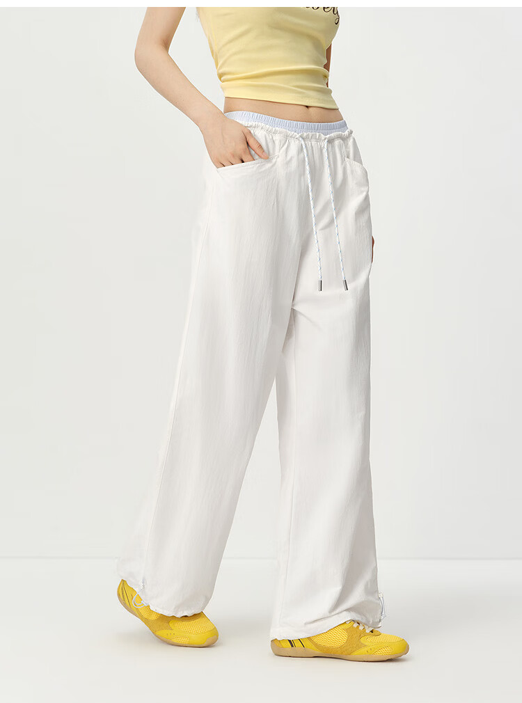 Semir Women's Casual Summer Color-Block Drawstring Pants Sun-Protective Moisture-Wicking Quick-Dry Loose Wide-Leg Trousers 2026 109326127007 28