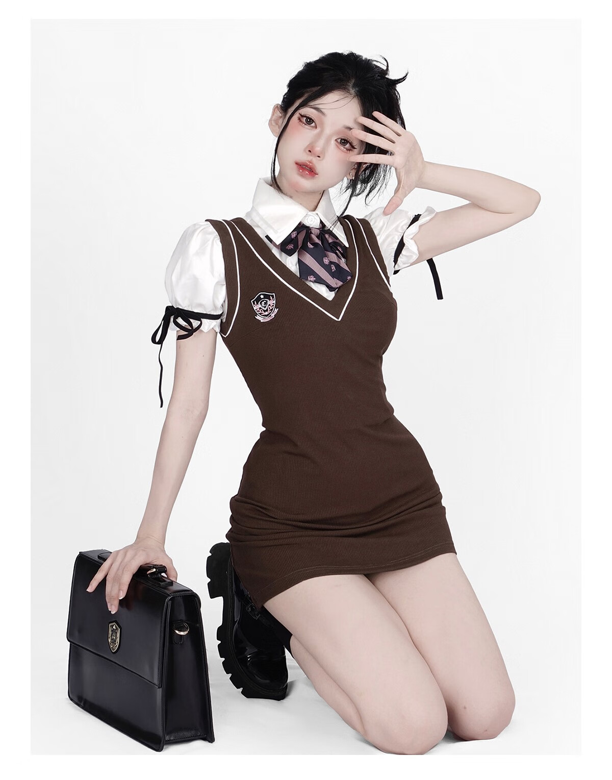 2022新款攻速暴击套装少也眼大一新生学院风jk连衣裙美式包臀裙辣妹