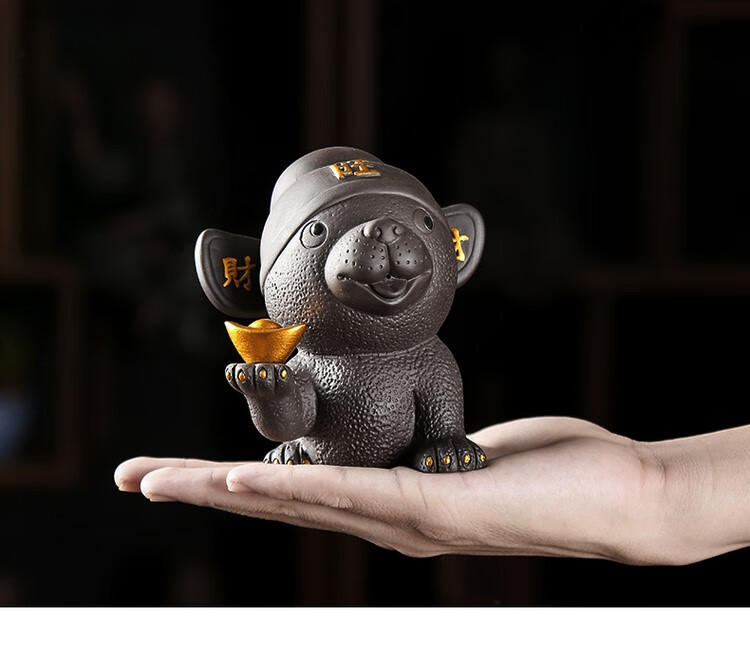 【现货速发】紫砂茶宠狗 古贸窑茶宠摆件精品可养紫砂小狗旺财可爱