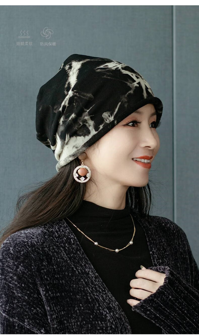 带头发的帽子 假发帽子一体盖白头发的头饰网红头巾宽发带薄款包头