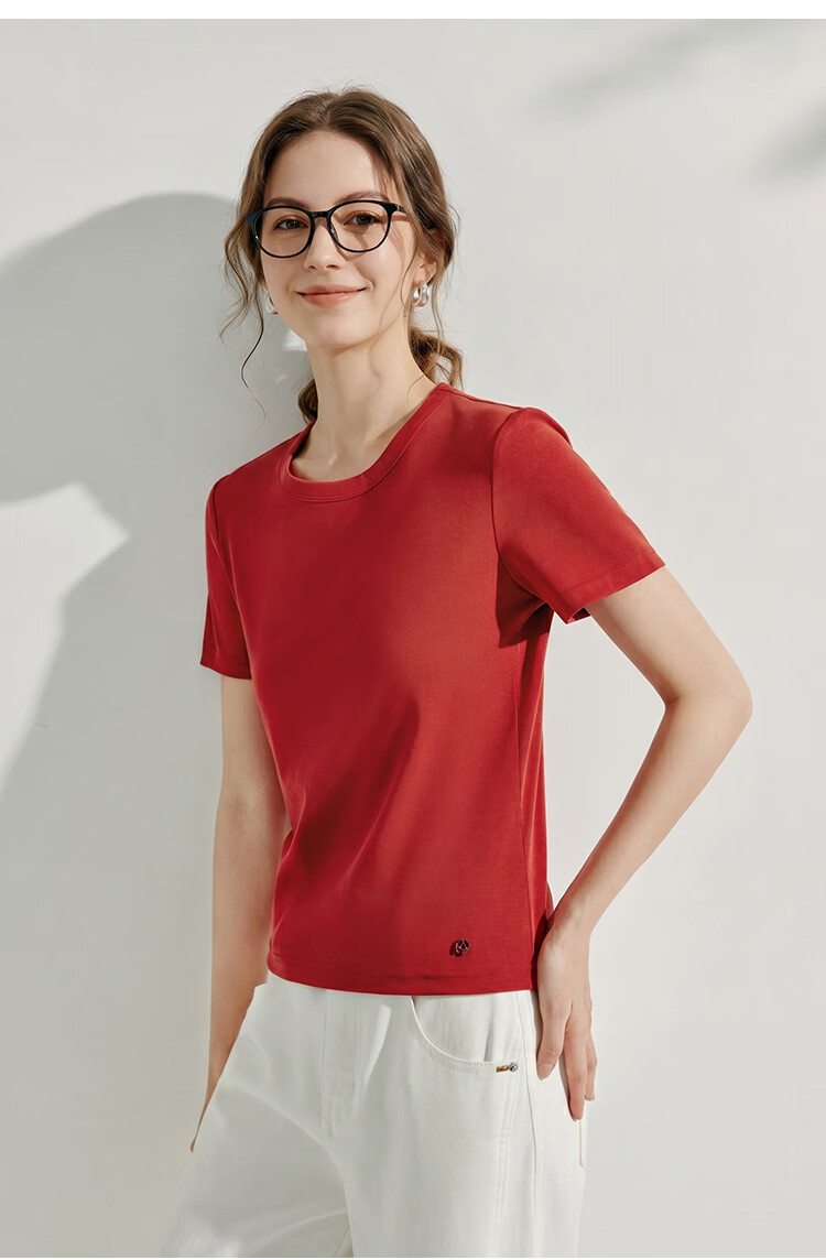 Inman [Runway Same Style] Straight Shoulder Multicolor Basic Short Sleeve T-Shirt Women Summer 2026 Top Black S 35