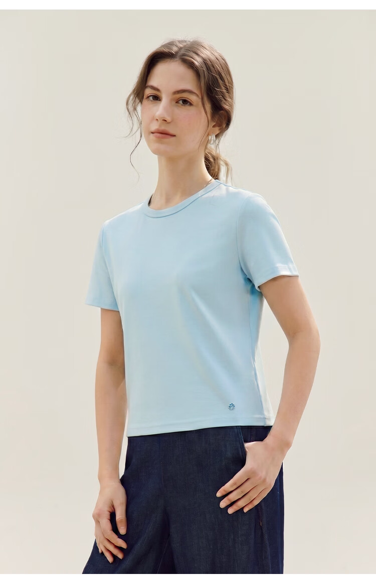Inman [Runway Same Style] Straight Shoulder Multicolor Basic Short Sleeve T-Shirt Women Summer 2026 Top Black S 46
