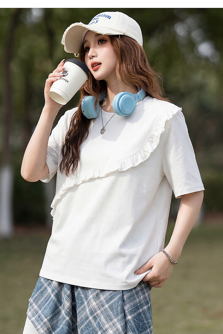 TonLion 2026 Summer New Women's Short Sleeve T-Shirt Loose Unique Chic Stylish Top 11