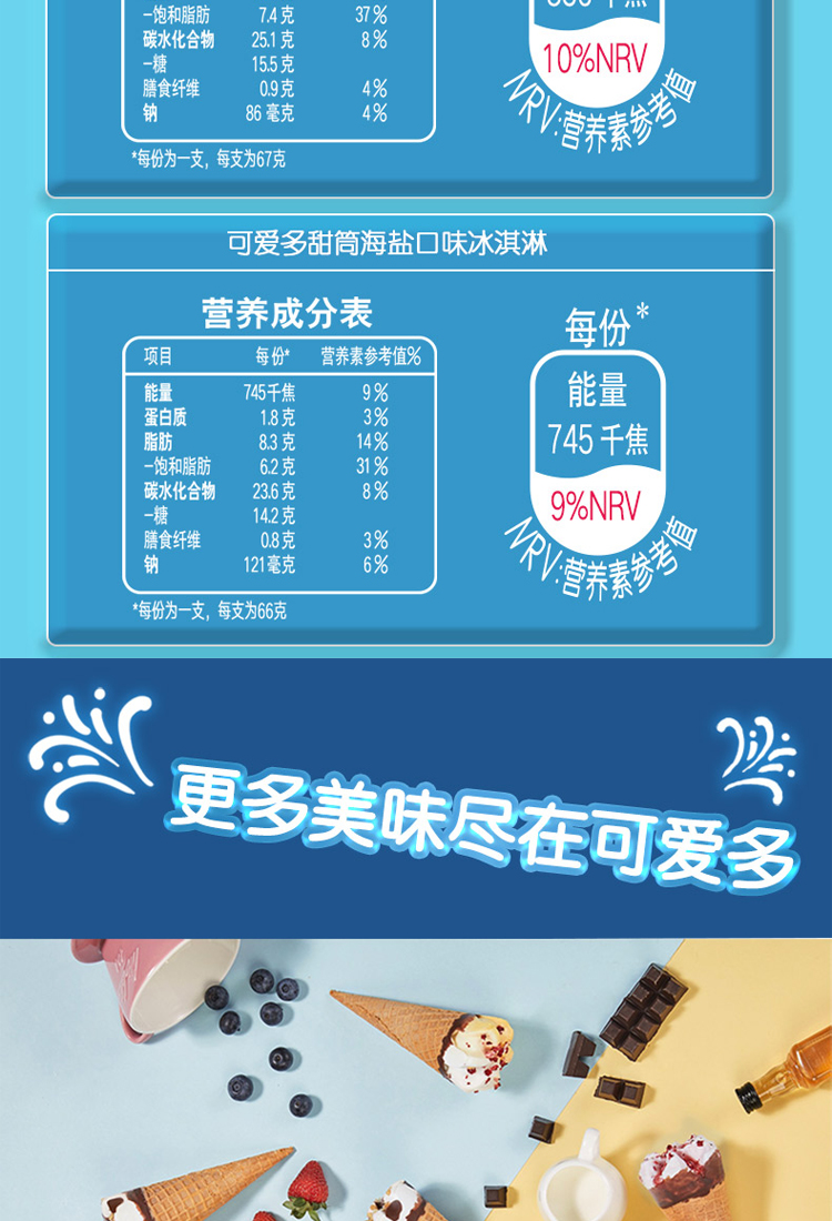 和路雪可爱多冰淇淋小甜筒香草草莓味雪糕蛋筒棒冰迷你冷饮冰激凌
