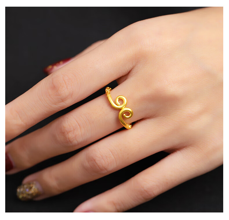 梦赤心紧箍咒戒指实心古法黄金悟空金箍棒古法999足金情侣对戒男女活