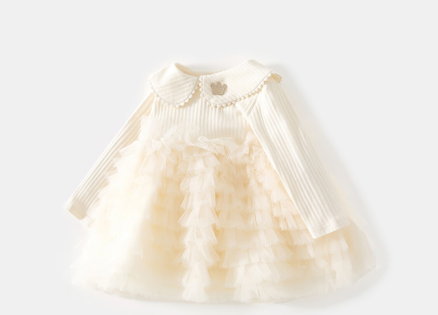 Banxidi Girls' Dress Autumn Baby Princess Dress Birthday Dress Infant Dress Spring and Autumn Children's Mesh Puff Dress 2