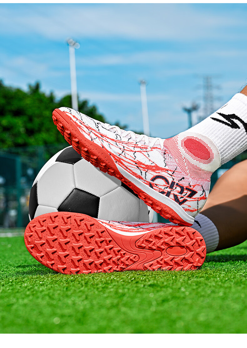 SAIBI Men's Soccer Shoes TF Turf Studs Adult Youth Student Professional Training Competition Shoes 305S Qinglong Size 43 22
