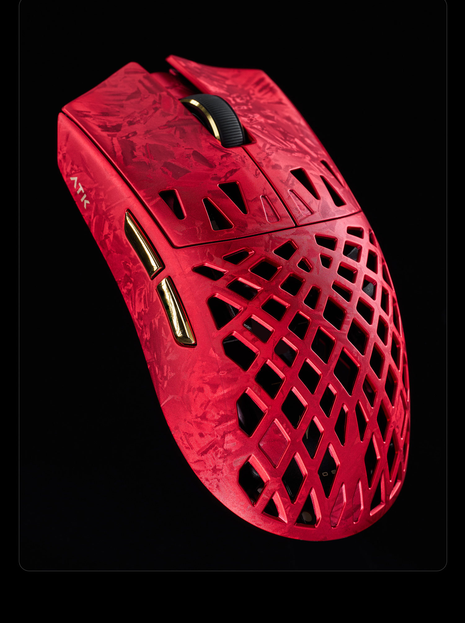 ATK LieKong Soul Ghost Wireless Mouse Composite Carbon Fiber Lightweight Hollow Ergonomic Wired Gaming Office Mouse Ghost Master Edition Black 29