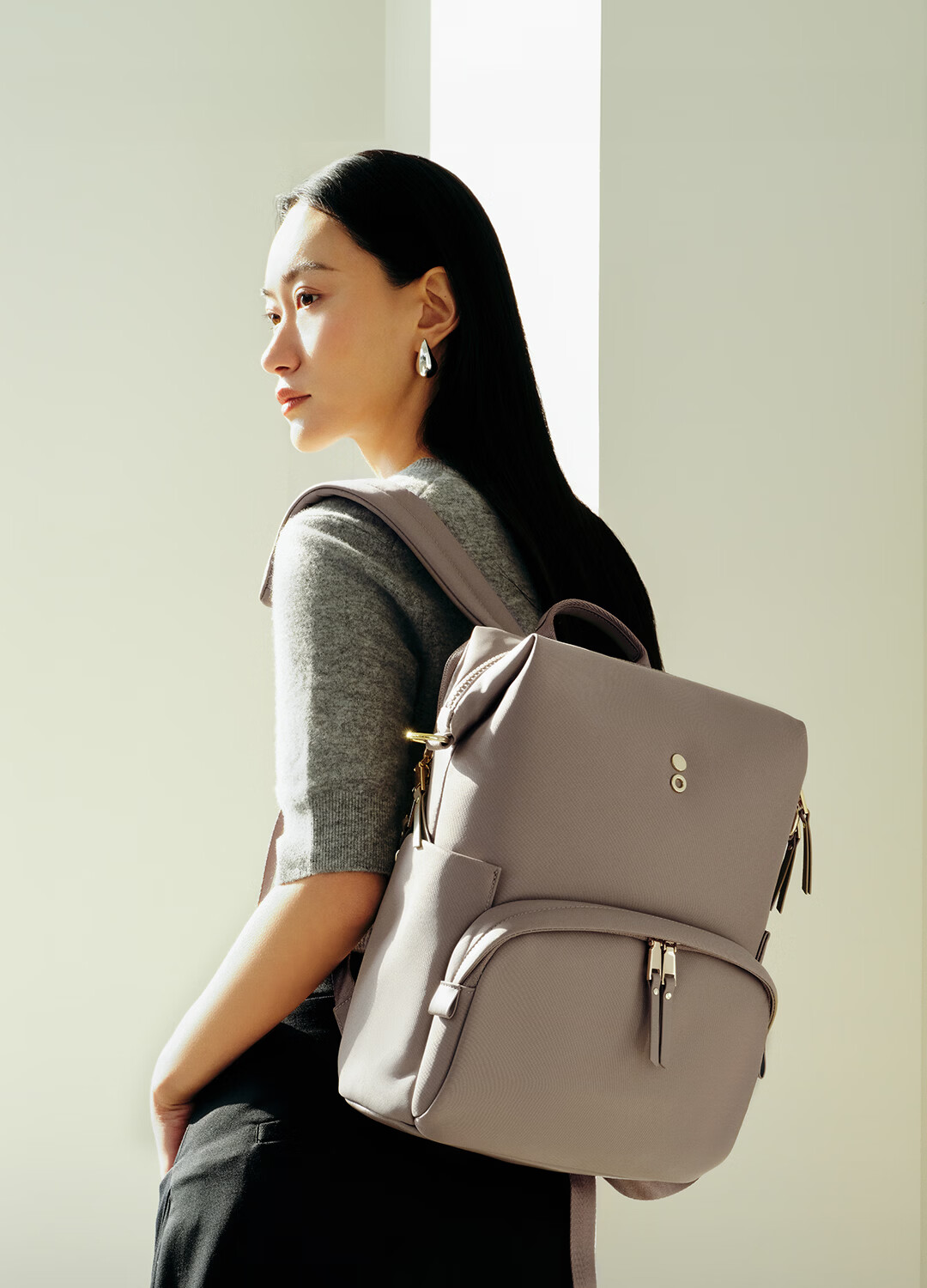 Echolac Backpack for Women, Fashionable Travel Bag, Casual Laptop Bag, Versatile Trendy Bag, Gift for Girlfriend, CKP2075 Starlight Black 1