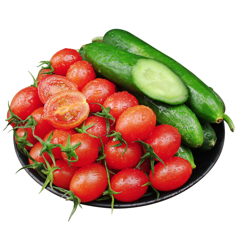 正宗荷兰水果黄瓜小番茄3-5斤组合新鲜西红柿圣女果新鲜千禧 2斤尝鲜