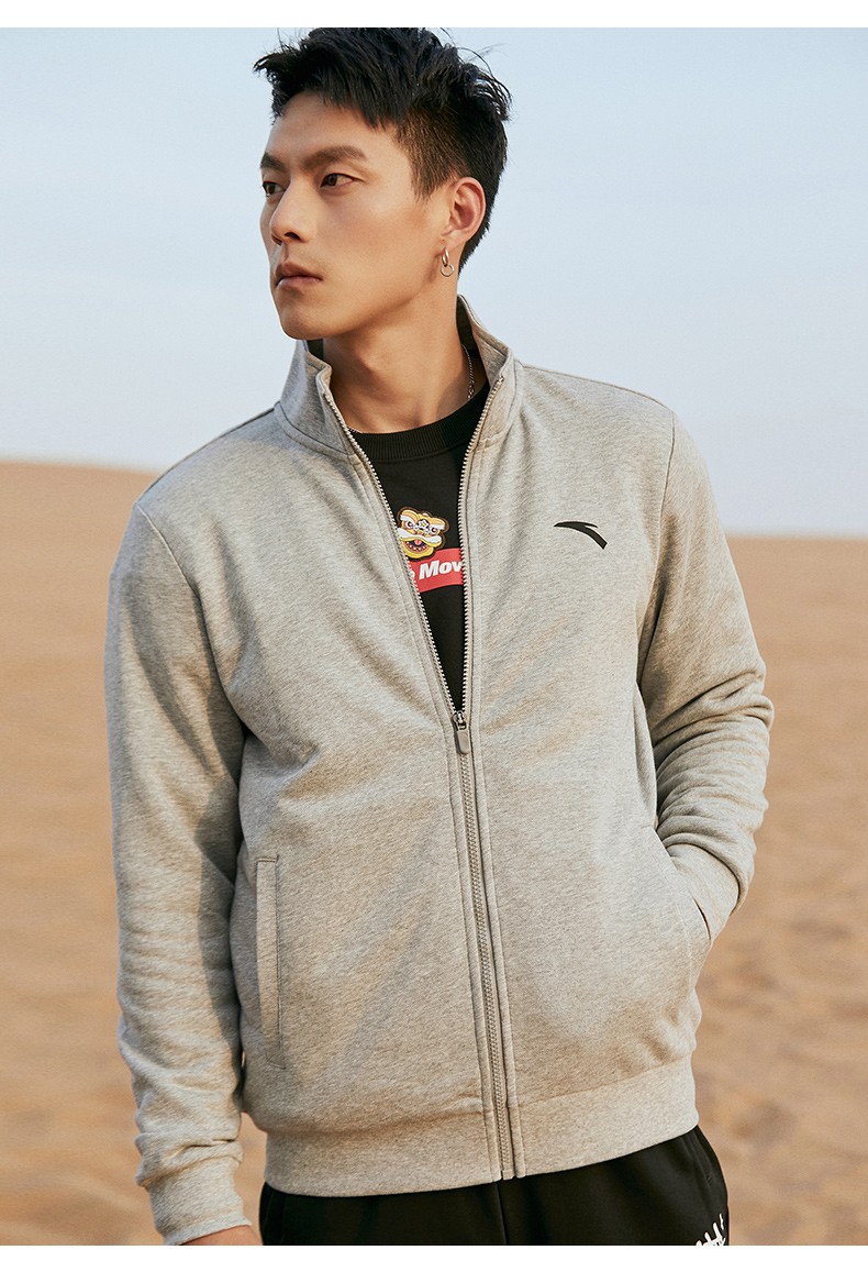 安踏外套男运动外套新款男装休闲运动上衣针织外套单夹克官方旗舰