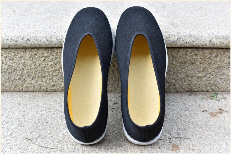 口男鞋布壳底男鞋老北京布鞋元口传统鞋千层底功夫鞋老头鞋圆口黑布鞋