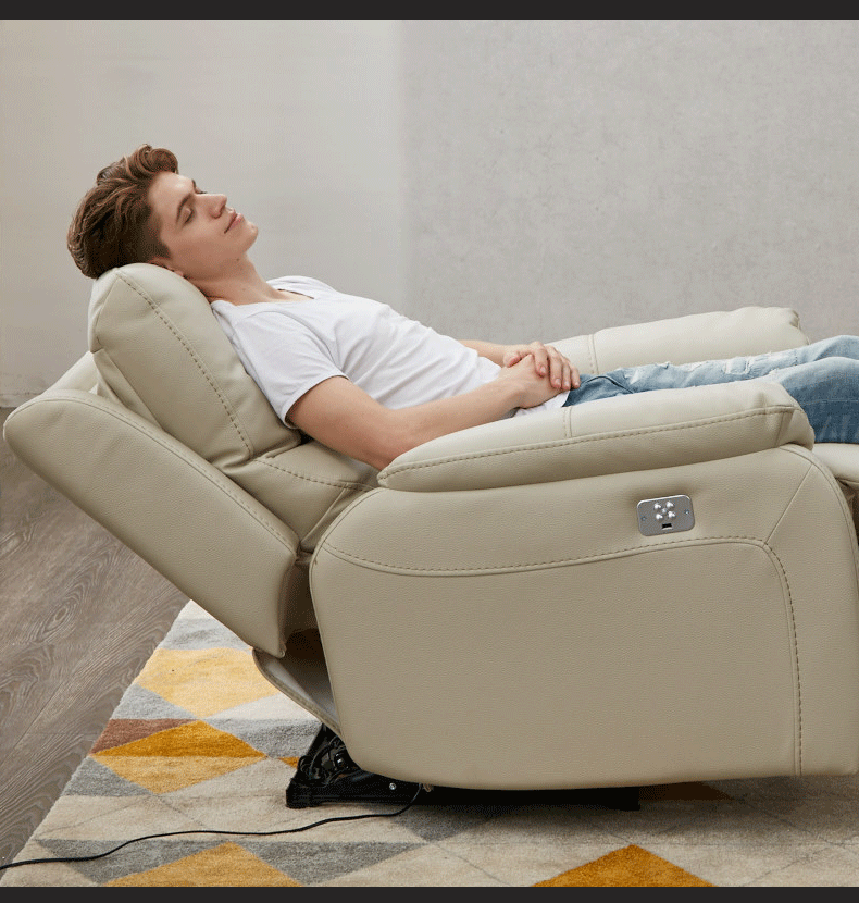 芝华仕懒人沙发 单人电动头等舱功能沙发床休闲躺椅 k202 棕灰色 30