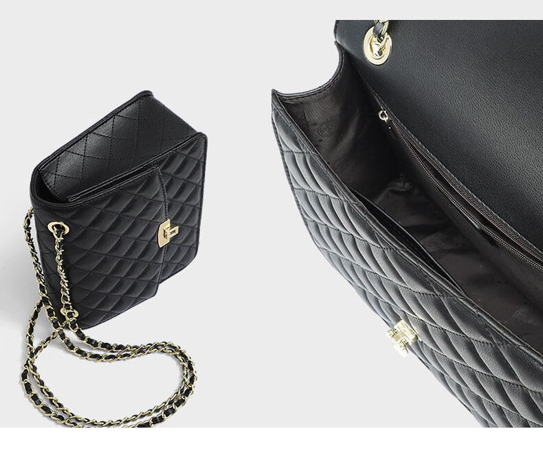 劳斯尼亚(rollsnea)轻奢品牌包包女包秋冬斜挎包潮真皮链条百搭单肩