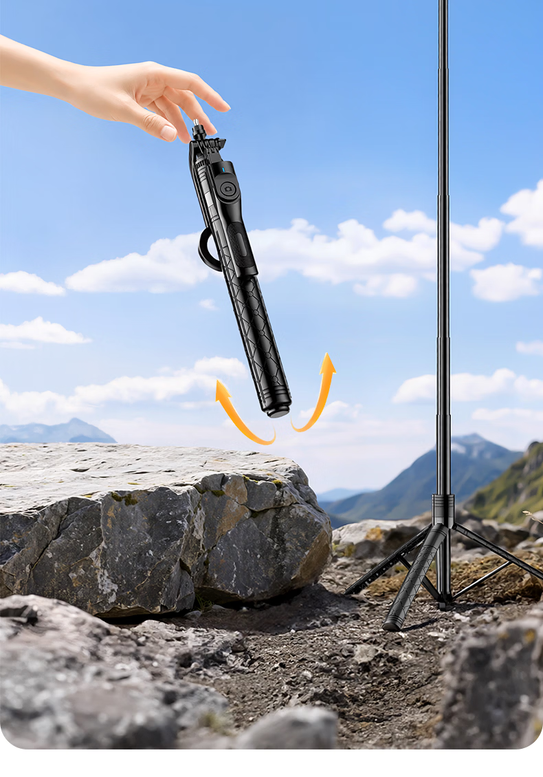 Zhiguozhe 2026 New Edition Diudiu Selfie Stick Magsafe Magnetic Phone Holder Floor Tripod Live Streaming 360° Rotation Anti-Shake Auto Tracking Travel Compact 6
