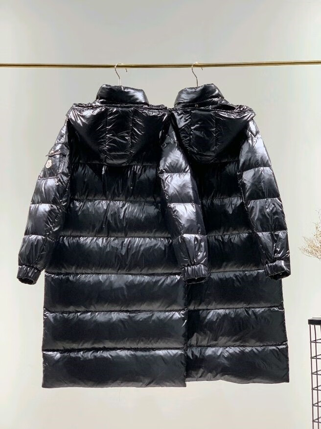 情侣款法国蒙口玛雅经典中长款拼色羽绒服进口欧标白鹅绒前卫时尚白