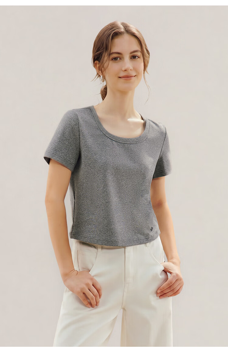 Inman [Runway Same Style] Straight Shoulder Multicolor Basic Short Sleeve T-Shirt Women Summer 2026 Top Black S 23