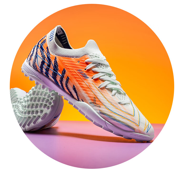 SAIBI Men's Soccer Shoes TF Turf Studs Adult Youth Student Professional Training Competition Shoes 3649S Off-White Red Size 44 35