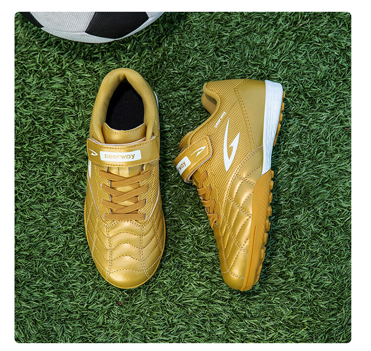DEERWAY Kids Soccer Shoes Age 6-12 Boys Girls Professional TF Turf Cleats Non-Slip Training Shoes Silver Size 30 24