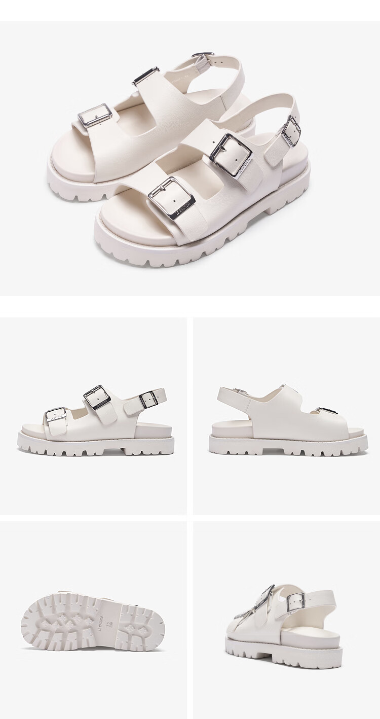 Larsdan Summer New Round Toe Thick Sole Beach Casual Double Strap Birkenstock Sandals Women 32401 Cinnamon Brown BRS 38 13