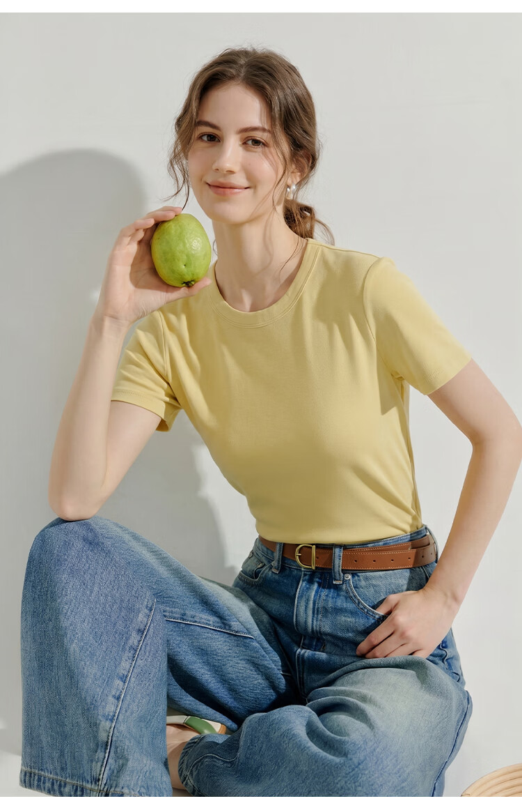 Inman [Runway Same Style] Straight Shoulder Multicolor Basic Short Sleeve T-Shirt Women Summer 2026 Top Black S 38
