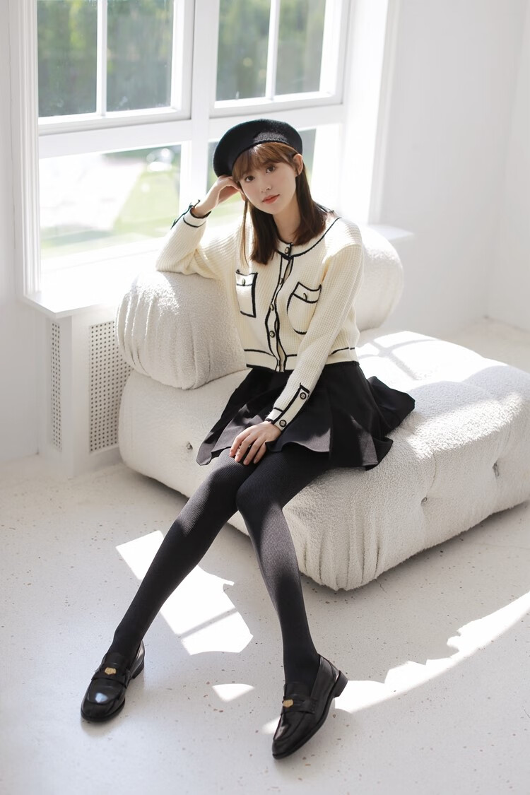 猫人天鹅绒连裤袜女显瘦美腿打底袜黑色厚丝袜秋冬 黑色 100d 春秋不