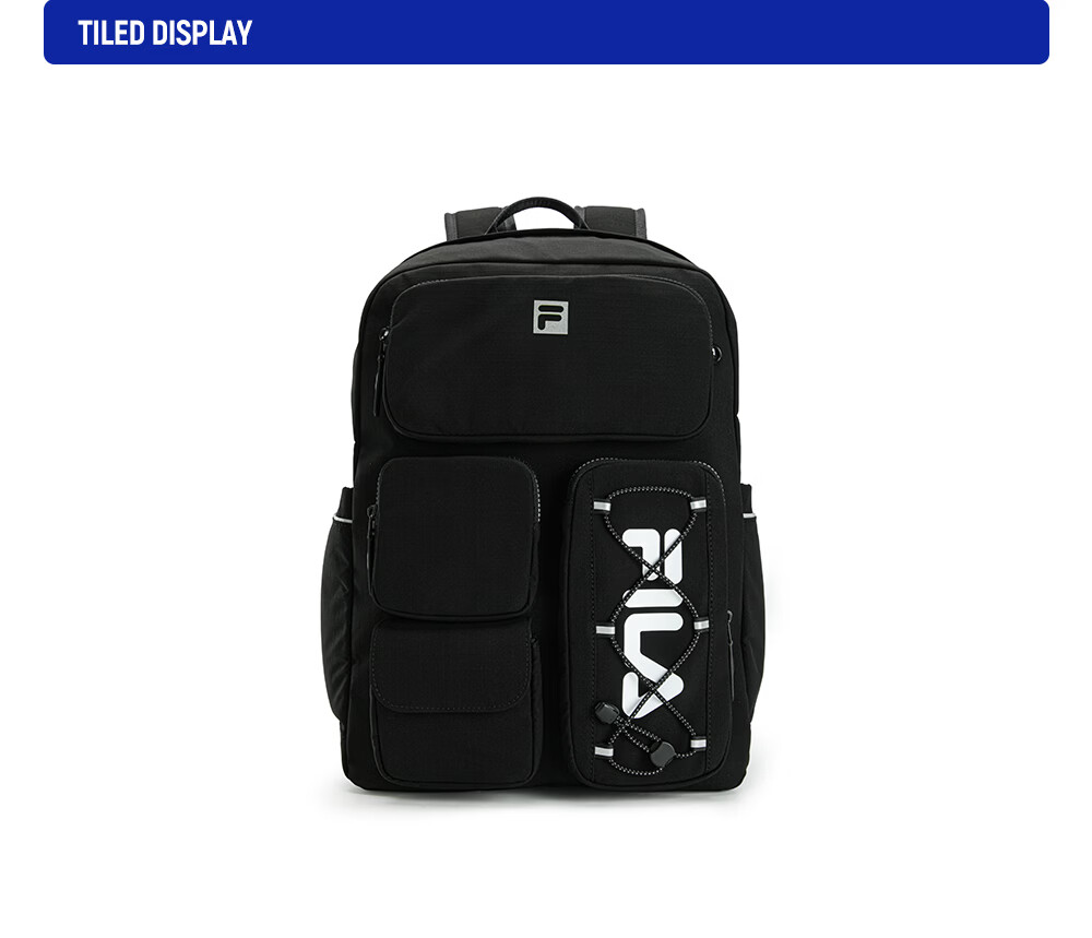 FILA Yi Yangqianxi Men's Multi-Pocket Gym Sports Daily Backpack Laptop School Bag 23