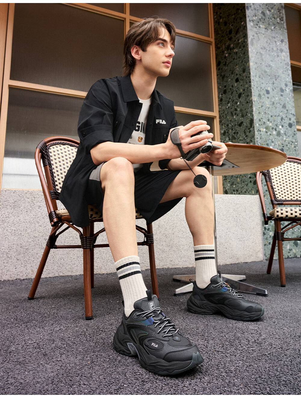 FILA PIGNA Pinecone Shoes [Yi Yangqianxi Edition] Men's Dad Sneakers 2026 Autumn Casual Sports Shoes 38