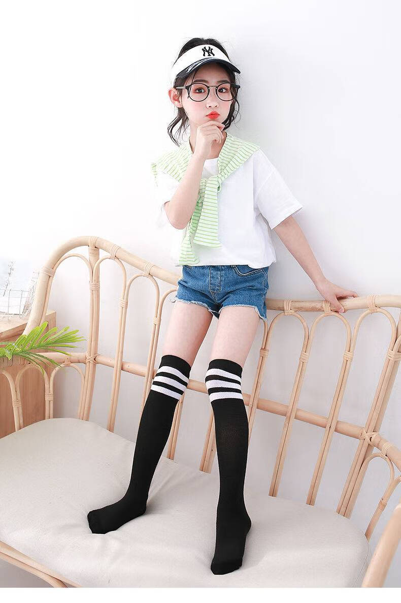 女袜丝袜夏女童长筒袜夏季薄款网眼儿童中筒袜过膝盖棉高筒半截宝宝