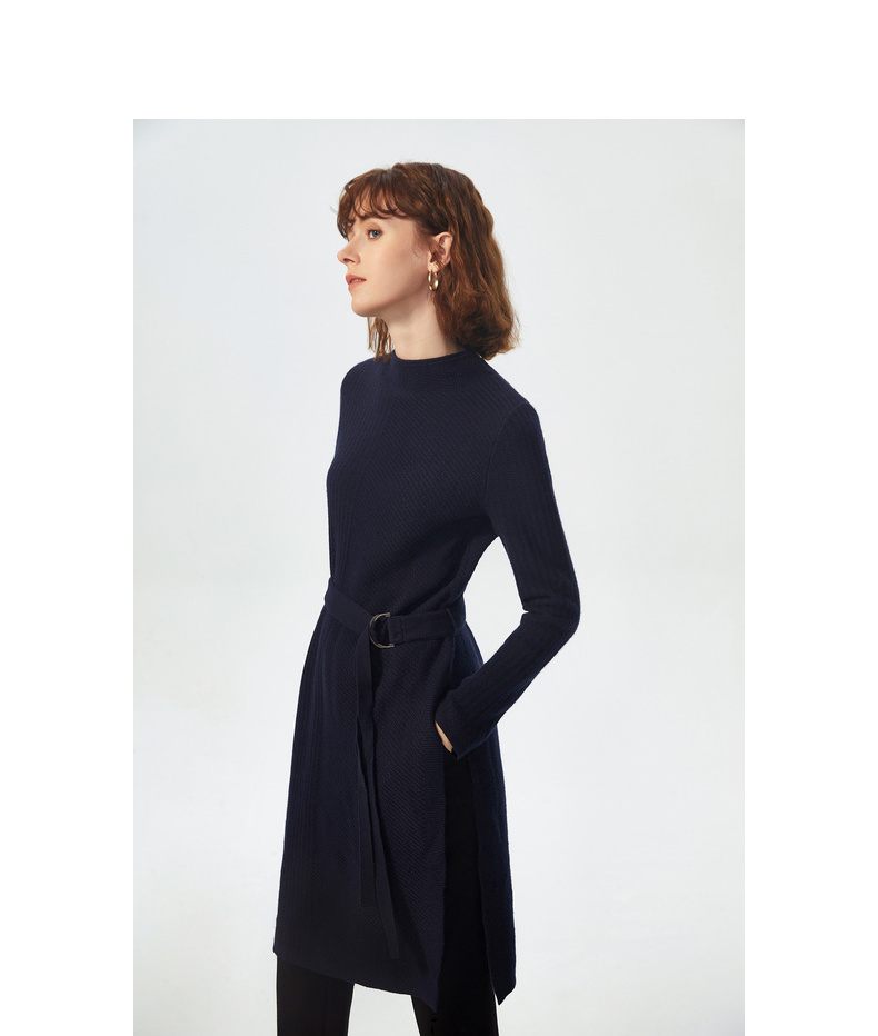 【商场同款】朗姿莱茵福莱尔连衣裙女夏季新款气质羊毛100%针织毛衣裙