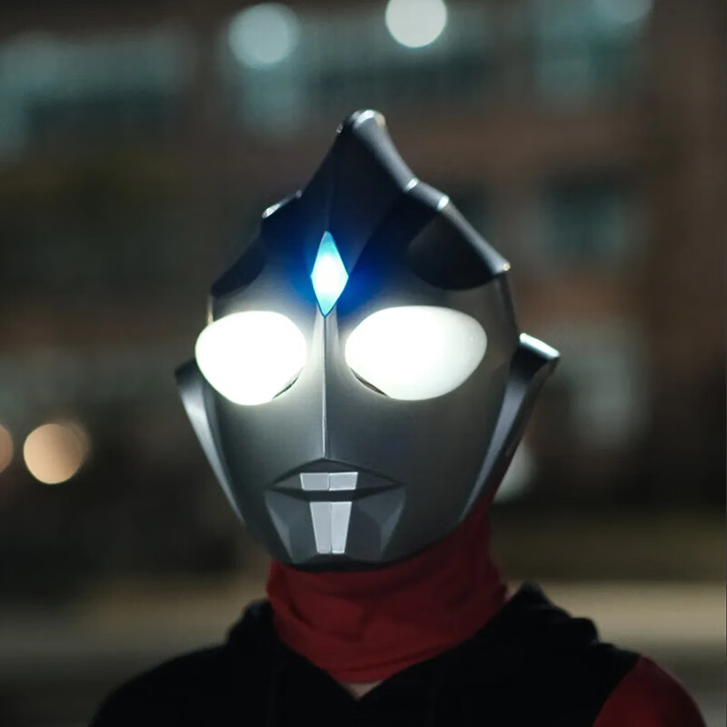 迪迦奥特曼头盔儿童可穿戴迪加面具成人触摸发光面罩触控无毒头套 10d