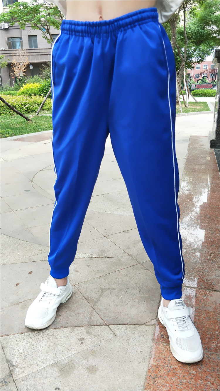 烟花影初高中校裤男女运动长裤一条杠校服裤子束脚收口学生裤显瘦两道