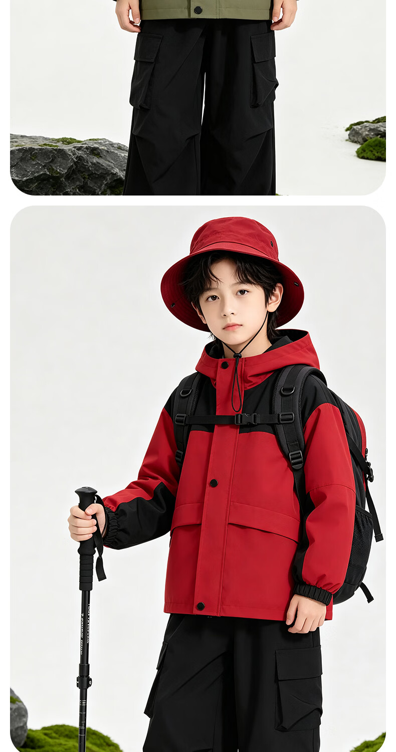 Jeanswest Kids 3-in-1 Children's Outdoor Jacket Autumn Winter 2026 New Boys Fleece Lined Warm Girls Coat 9