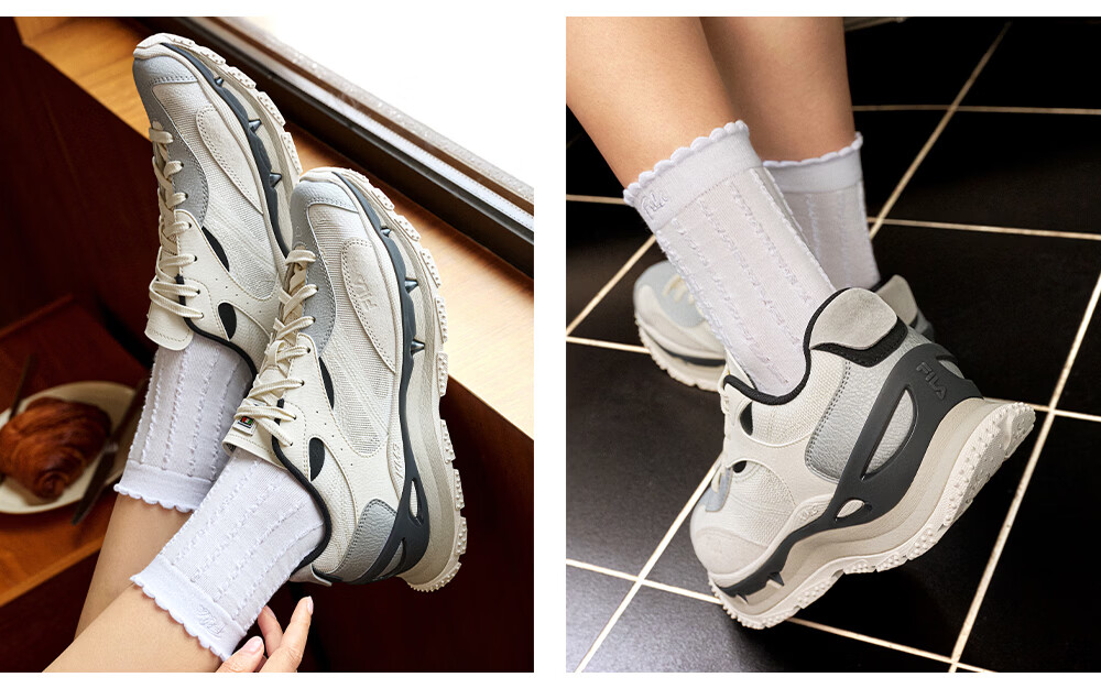 FILA KM3 Stackable Sneakers Women's Dad Shoes 2026 Autumn Thick Sole Casual Sports Shoes Yang Mi Edition 6