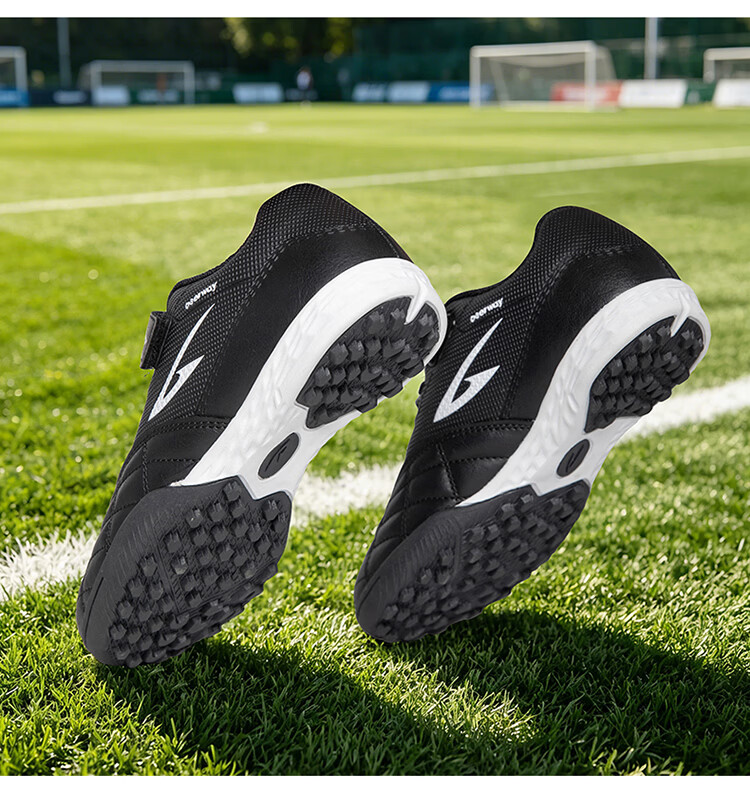 DEERWAY Kids Soccer Shoes Age 6-12 Boys Girls Professional TF Turf Cleats Non-Slip Training Shoes Silver Size 30 25