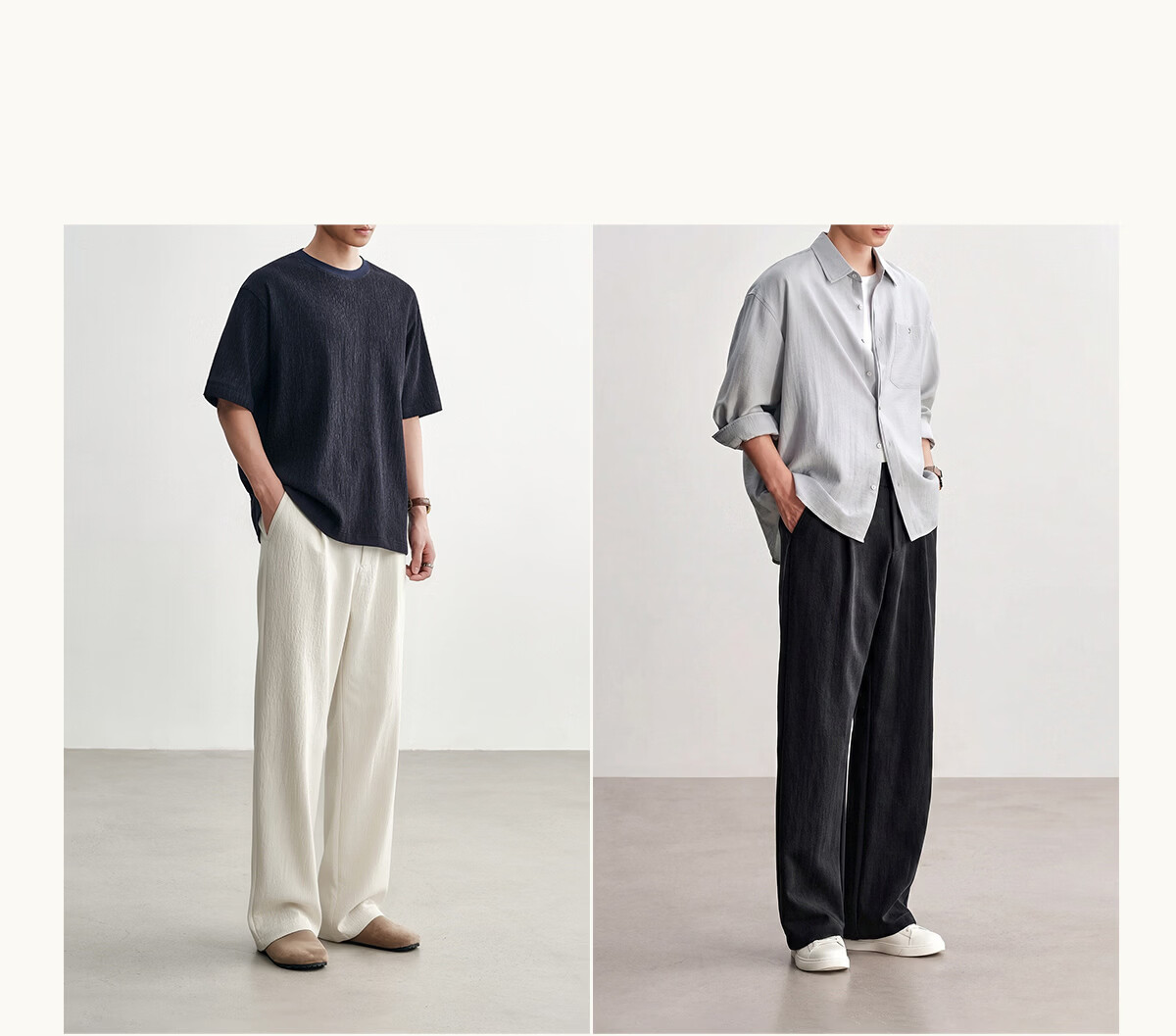 HAUT TON Lyocell Faux Linen Slightly Wrinkled Straight-Leg Pants for Men, 2026 Summer New Style Commuter Straight Casual Long Trousers 5159 18