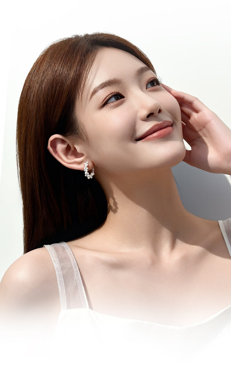 Aji Bean Earrings for Women Silver Pearl Hoop Unique Design Minimalist Delicate Stud Earrings 9