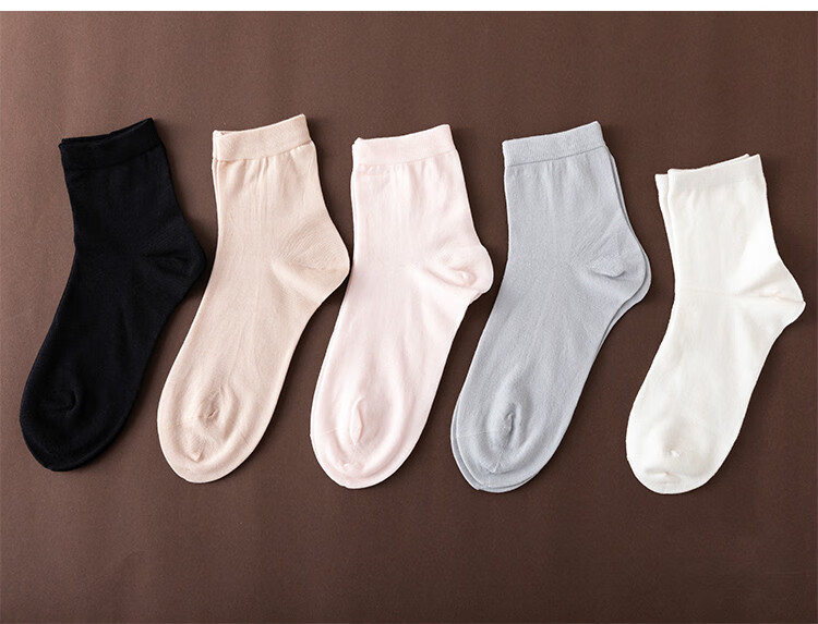高端日系女士真丝袜子真丝透气防臭桑蚕丝纯色多色女袜 肤色 35-38
