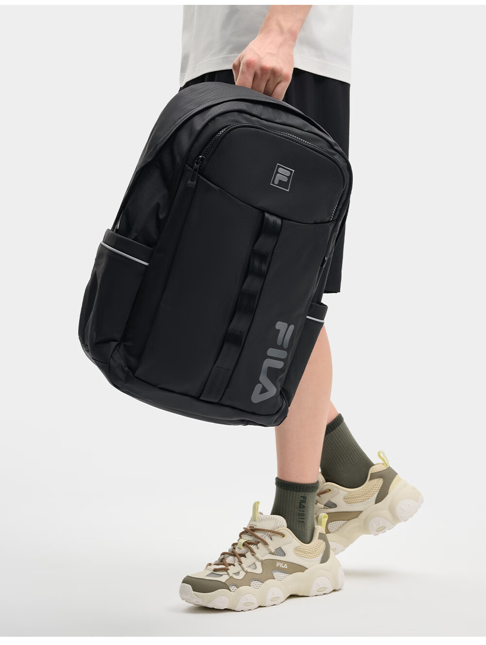 FILA Official Men's New Casual Commuter Backpack Large Capacity Laptop Bag School Bag 19