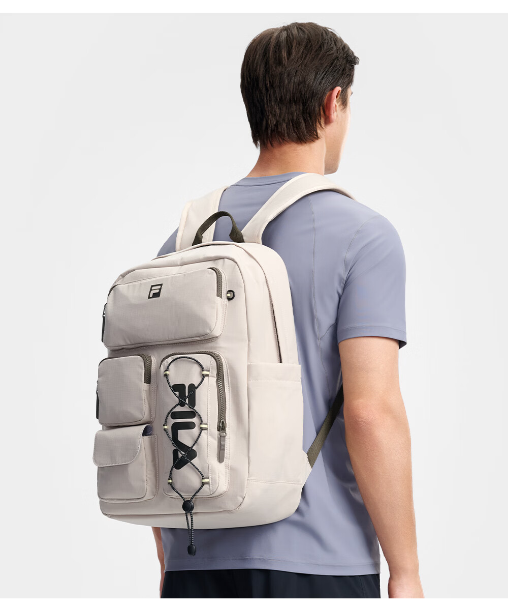 FILA Yi Yangqianxi Men's Multi-Pocket Gym Sports Daily Backpack Laptop School Bag 20