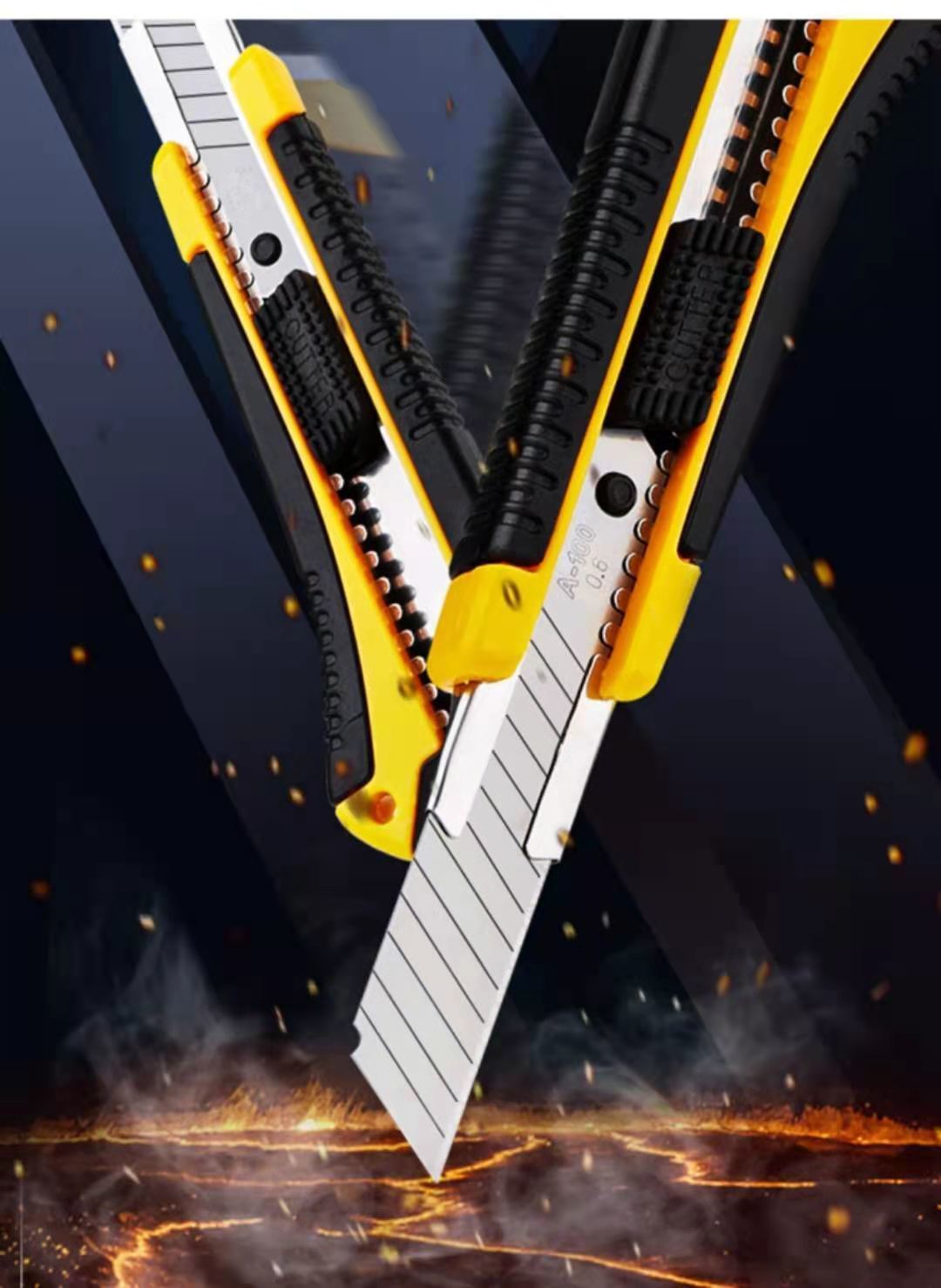 现货现发10把装纸箱刀壁纸刀美工刀介刀片金属加厚手工刀裁纸工具织语