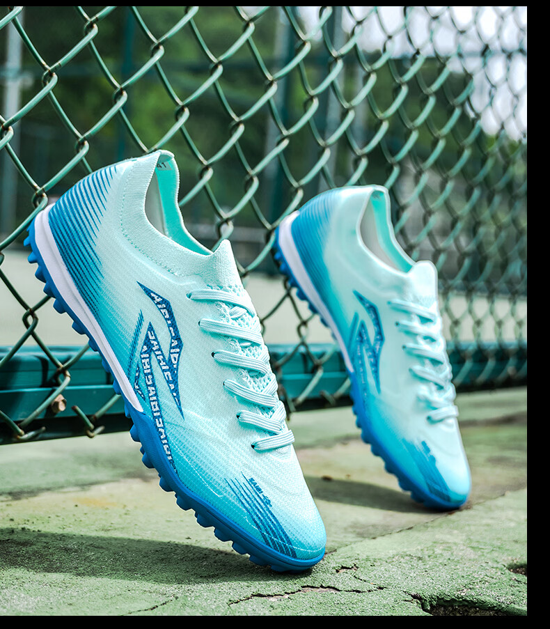 SAIBI Men's Soccer Shoes TF Turf Studs Adult Youth Student Professional Training Competition Shoes 3618S Blue Size 43 39