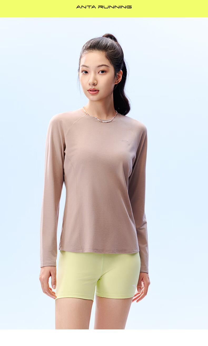 Anta Zero Pressure Quick-Dry T | C100 Quick-Dry Master Wool Long Sleeve T-Shirt Women Autumn New Slim Running Top 8