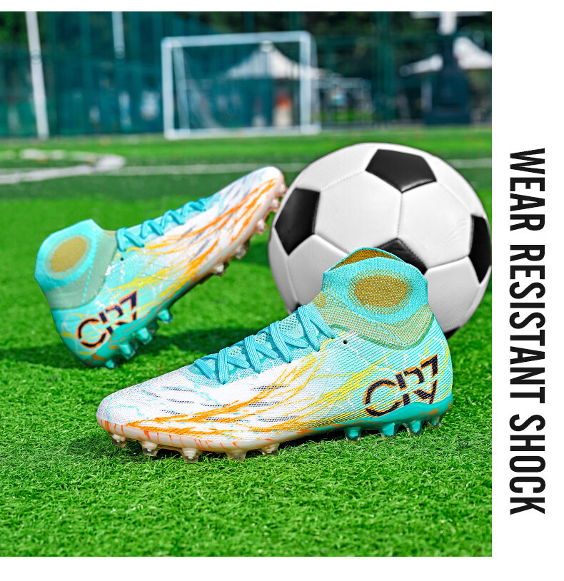 SAIBI Men's Soccer Shoes MG Short Studs Adult Youth Student Professional Training Competition Shoes 305M Vermilion Sparrow Size 44 24