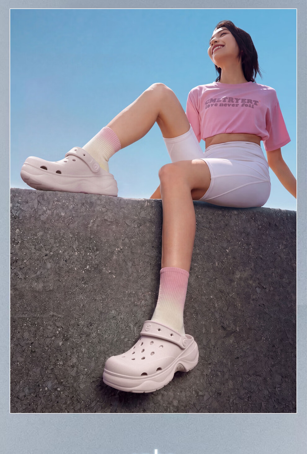 ENBO Croissant Hole Shoes Women's Dopamine Versatile Thick Sole Height Increasing Sandals Outdoor Slippers Beach Shoes Peach Pink 37 14