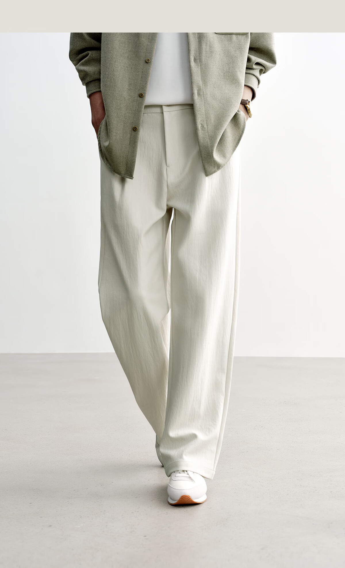 HAUT TON Lyocell Faux Linen Slightly Wrinkled Straight-Leg Pants for Men, 2026 Summer New Style Commuter Straight Casual Long Trousers 5159 1
