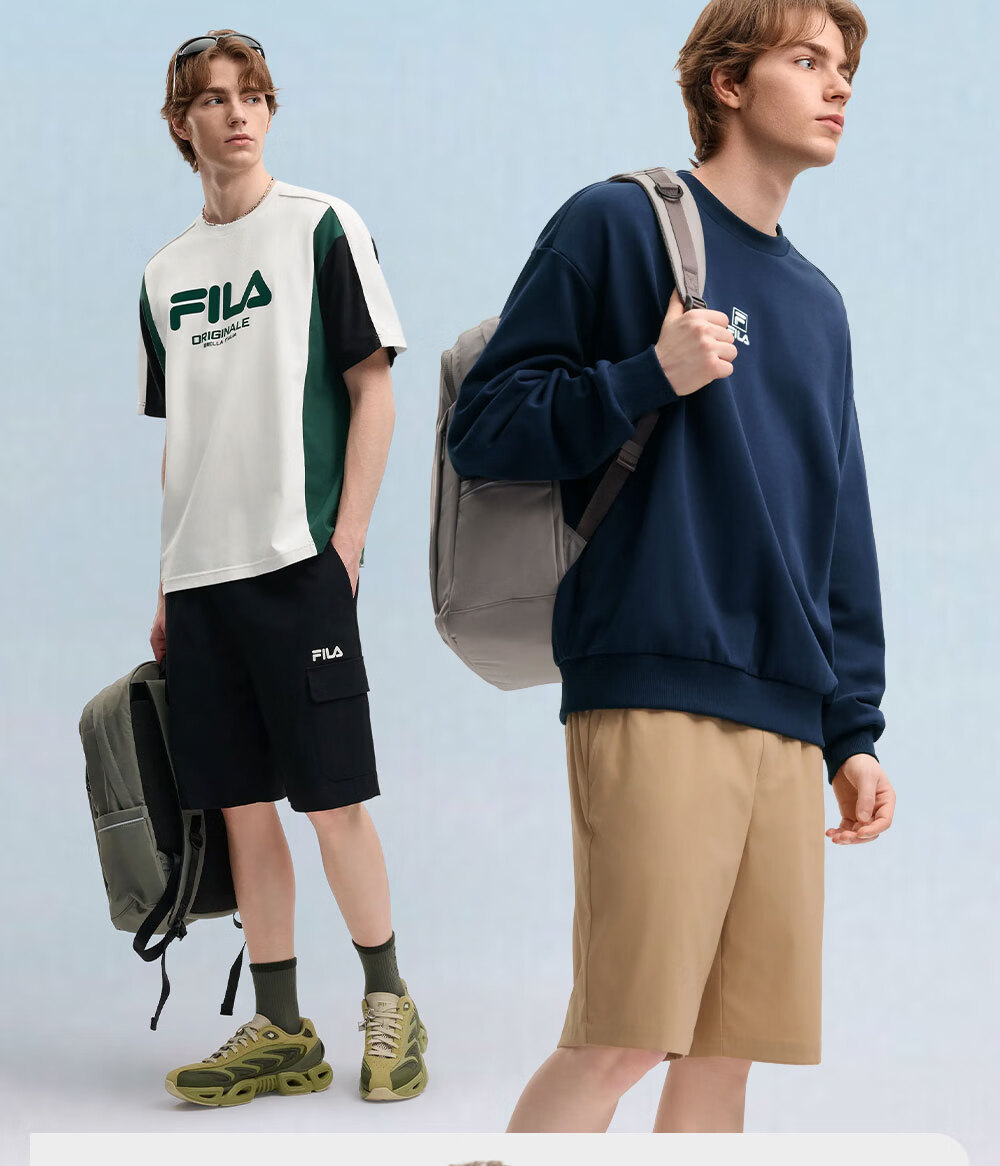 FILA Official Men's New Casual Commuter Backpack Large Capacity Laptop Bag School Bag 11