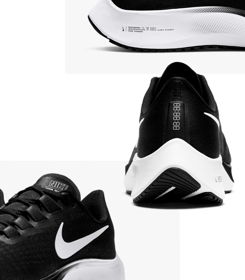 nikenike耐克air zoom pegasus 37男子跑步鞋耐克飞马透气b 010黑/亮