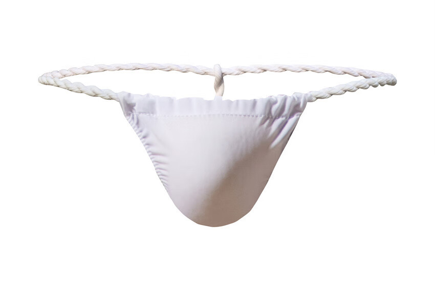 男士丁字内裤绣字日式相扑裤t裤低腰u凸囊袋冰丝性感单丁裤彩虹条m